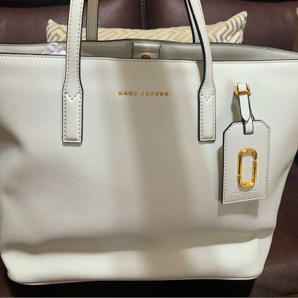 Cream/ White Marc jacobs tote bag